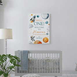 Eerste Space Adventure Boy Verjaardag Welkom Poster