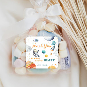 Eerste Space Expedition verjaardag bedankt Vierkante Sticker