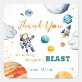 Eerste Space Expedition verjaardag bedankt Vierkante Sticker (Voorkant)