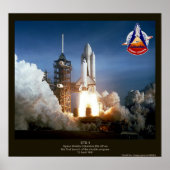 Eerste Space Shuttle start STS-1 Columbia Poster (Voorkant)