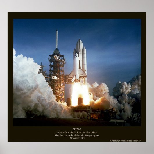 Eerste Space Shuttle start STS-1 Columbia Poster (Voorkant)