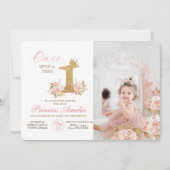 Eerste Sparkle Crown Princess 1e verjaardagsfeestj Kaart (Voorkant)