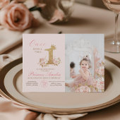 Eerste Sparkle Crown Princess 1e verjaardagsfeestj Kaart