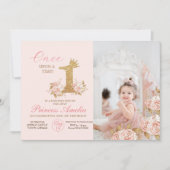 Eerste Sparkle Crown Princess 1e verjaardagsfeestj Kaart (Voorkant)