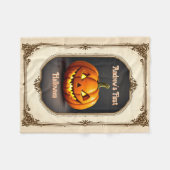 Eerste Spooky Halloween Pumpkin Personaliseer Naam Fleece Deken (Voorkant (Horizontaal))
