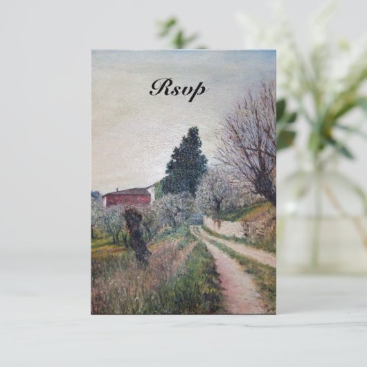 EERSTE SPRING IN TUSCANY LANSCAPE rsvp Kaart (Staand voorkant)