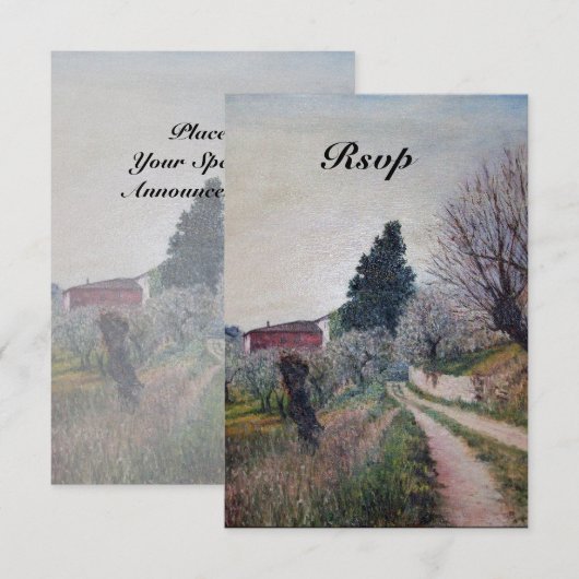 EERSTE SPRING IN TUSCANY rsvp Kaart (Voorkant / Achterkant)