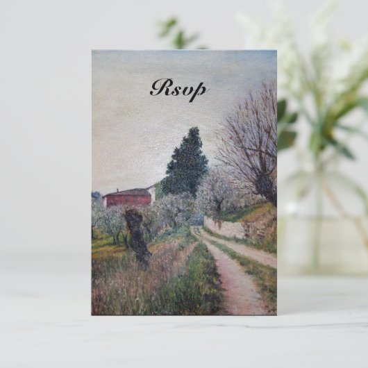 EERSTE SPRING IN TUSCANY rsvp Kaart (Staand voorkant)