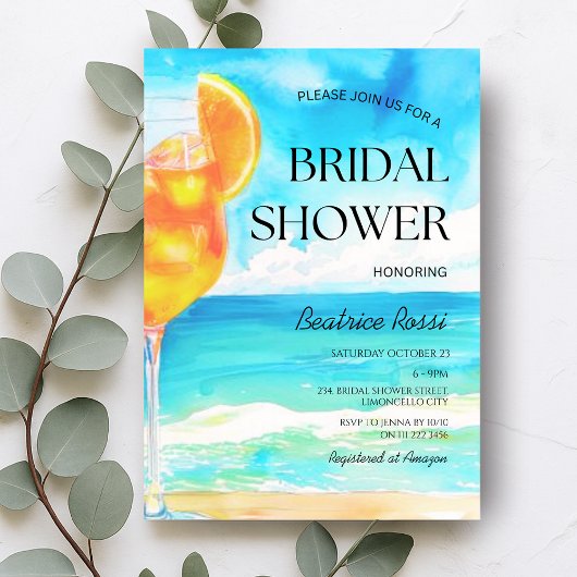 Eerste Spritz Amalfi Beach Cocktail Vrijgezellenfe Kaart