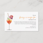 Eerste Spritz Bruidsfeest Recept Verzoekkaart Informatiekaartje (Voorkant)