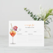 Eerste Spritz Floral Vrijgezellenfeest Recept Kaar Kaart (Staand voorkant)