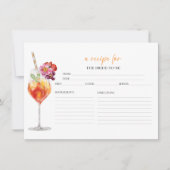 Eerste Spritz Floral Vrijgezellenfeest Recept Kaar Kaart (Voorkant)