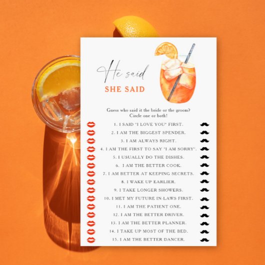 eerste spritz vrijgezellenfeest Hij zei dat ze spe