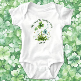 Eerste St. Paddy's Day-driljoenklaver Romper