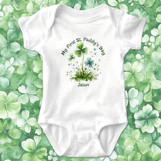 Eerste St. Paddy's Day-driljoenklaver Romper