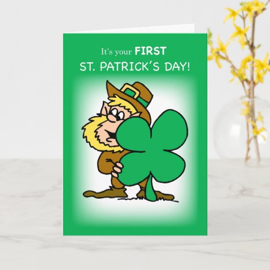 Eerste St. Patrick van de baby Dag Kaart (Gele Bloem)