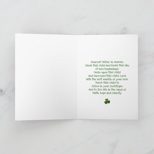 Eerste St. Patrick van het baby Dag die Gebed Kaart (Binnen)