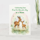 Eerste St. Patrick's Day als moeder Woodland Deer Kaart (Voorkant)