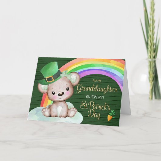 Eerste St. Patrick's Day Card voor kleindochter Kaart (Voorkant)