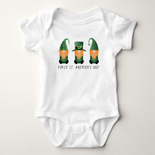 Eerste St. Patricks Day Gnomes Green Sinaasappel Romper
