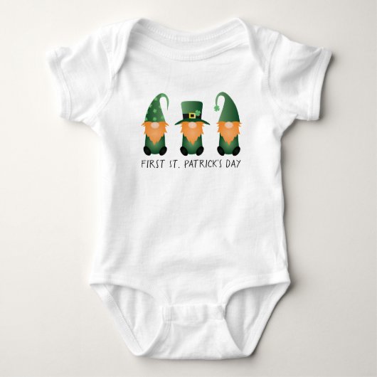 Eerste St. Patricks Day Gnomes Green Sinaasappel Romper (Voorkant)