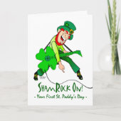 Eerste St. Patrick's Day, rockster Leprechaun Kaart (Voorkant)
