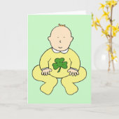 Eerste St. Patrick's Day voor een Baby Kaart (Gele Bloem)