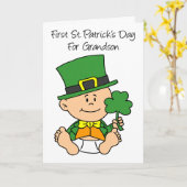Eerste St Patrick's Day voor kleinzoon Kaart (Gele Bloem)
