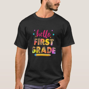 Eerste stap kleurstofteam Hallo 1e graads potlood T-shirt