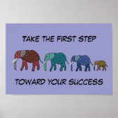 Eerste stap naar het Motivatie Poster van het Succ (Voorkant)