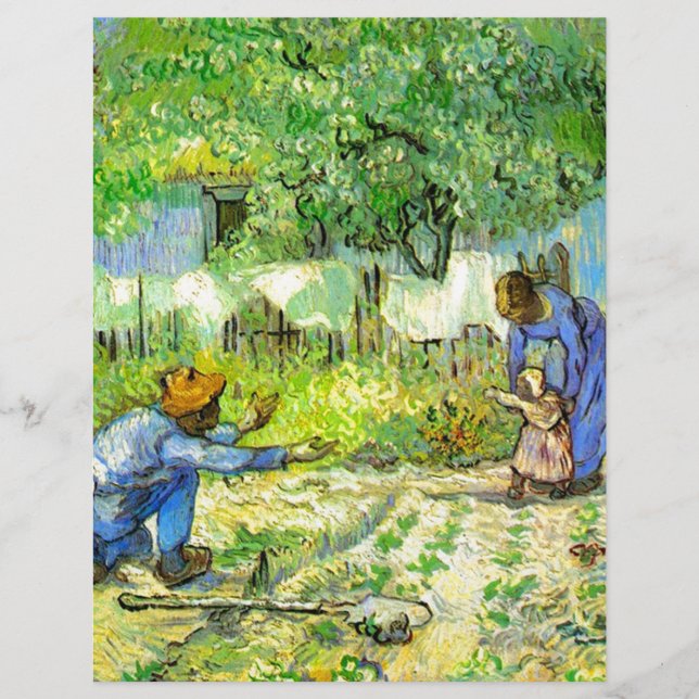 Eerste stappen, 1890 Vincent van Gogh. (Voorkant)