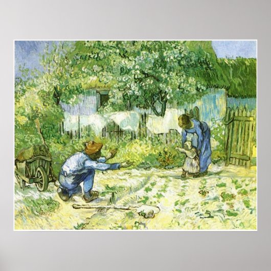 Eerste stappen 1890 Vincent van Gogh (1853-1890) Poster (Voorkant)