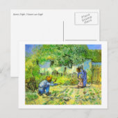 Eerste stappen, 1890 Vincent van Gogh. Briefkaart (Voorkant / Achterkant)