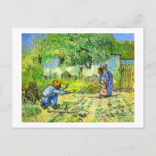 Eerste stappen, 1890 Vincent van Gogh. Briefkaart (Voorkant)