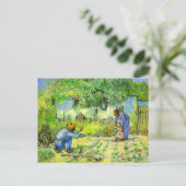 Eerste stappen, 1890 Vincent van Gogh. Briefkaart (Staand voorkant)