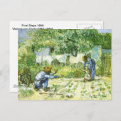 Eerste stappen, 1890 Vincent van Gogh. Briefkaart (Voorkant / Achterkant)