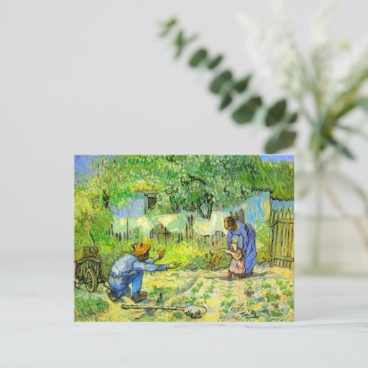 Eerste stappen, 1890 Vincent van Gogh. Briefkaart (Staand voorkant)