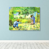 Eerste stappen, 1890 Vincent van Gogh Canvas Afdruk (Insitu (Houten vloer))