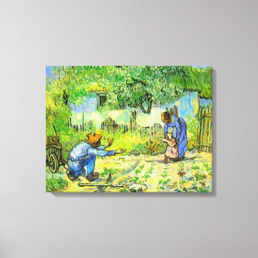 Eerste stappen, 1890 Vincent van Gogh Canvas Afdruk (Voorkant)