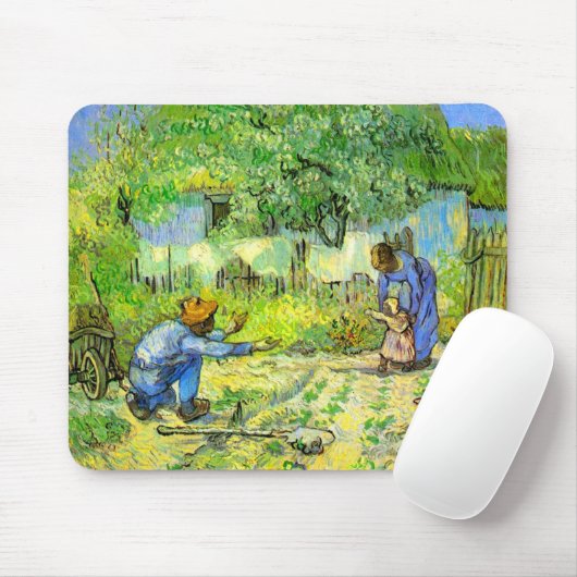 Eerste stappen, 1890 Vincent van Gogh. Muismat (Met muis)