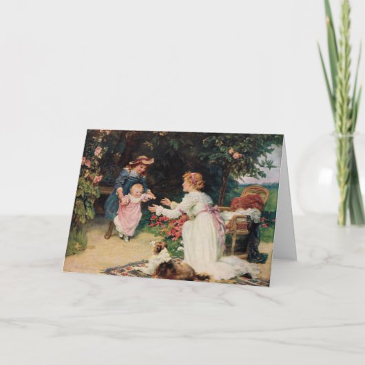 Eerste stappen, 1910, van Fred Morgan (1847-1927) Kaart (Voorkant)