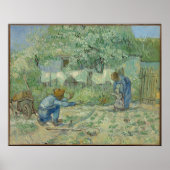 Eerste stappen, na Millet 1890 Vincent van Gogh Poster (Voorkant)