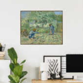 Eerste stappen, na Millet 1890 Vincent van Gogh Poster (Thuiskantoor)