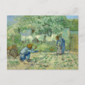 Eerste stappen, na Millet door Vincent Van Gogh Briefkaart (Voorkant)