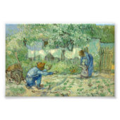 Eerste stappen, na Millet door Vincent Van Gogh Foto Afdruk (Voorkant)