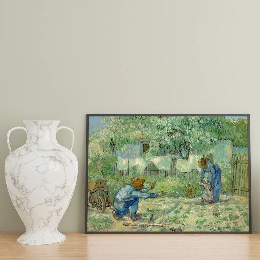Eerste stappen, na Millet door Vincent Van Gogh Foto Afdruk