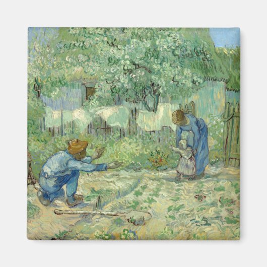 Eerste stappen, na Millet door Vincent Van Gogh Magneet (Voorkant)
