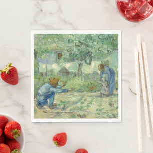Eerste stappen, na Millet door Vincent Van Gogh Servet