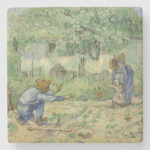 Eerste stappen na Millet door Vincent Van Gogh Stenen Onderzetter