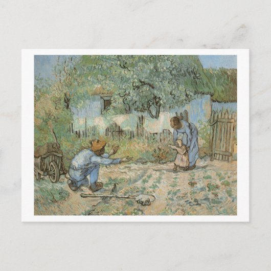 Eerste stappen (na Millet) Van Gogh Fine Art Briefkaart (Voorkant)